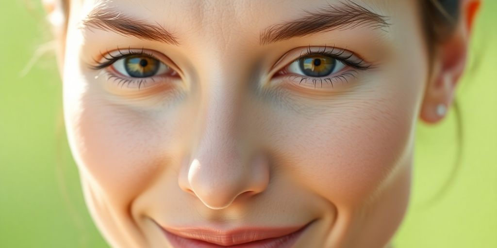Woman's luminous skin.