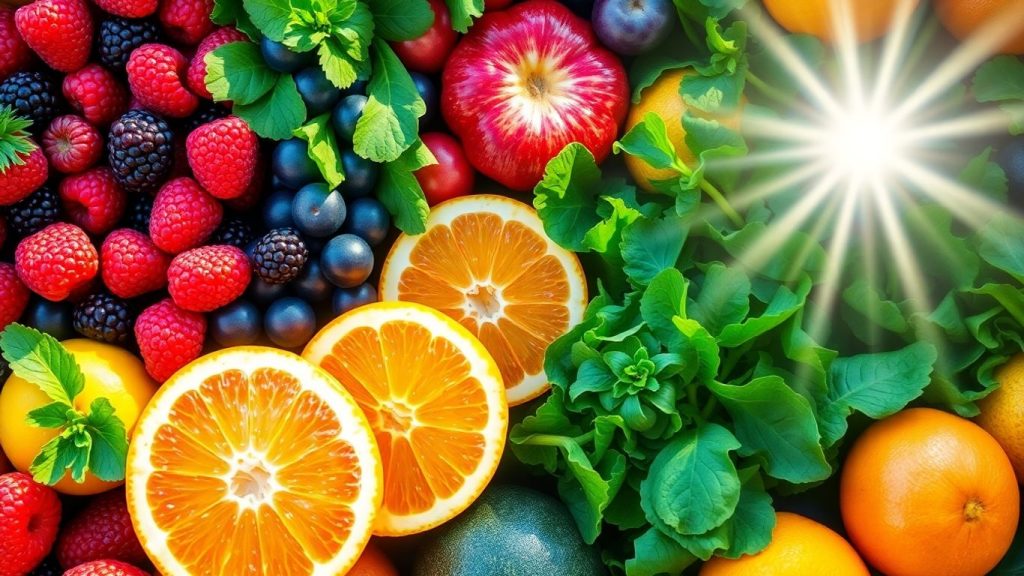 Fresh fruits and vegetables for natural inflammation relief.
